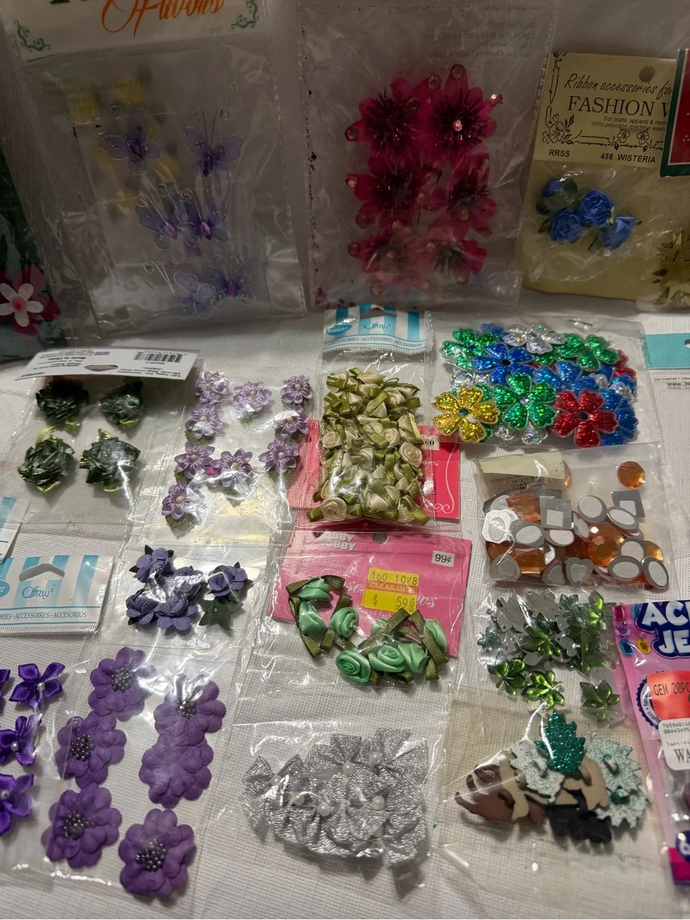 Large lot of Flowers,embellishments and bling
